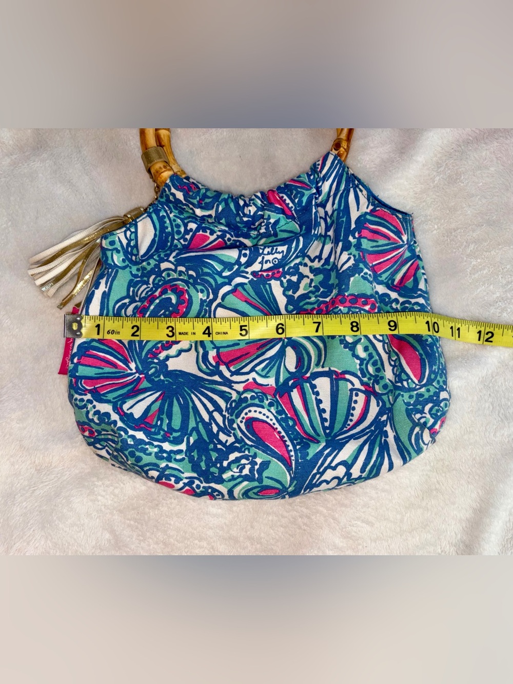 Lilly Pulitzer Bamboo Handle Bag Limited Edition - Picture 8 of 10